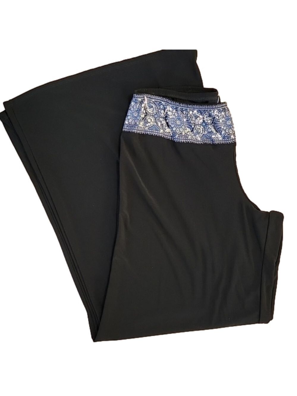 Studio 1940 Sequin Waist Slip-on Palazzo Pants Size XL EUC